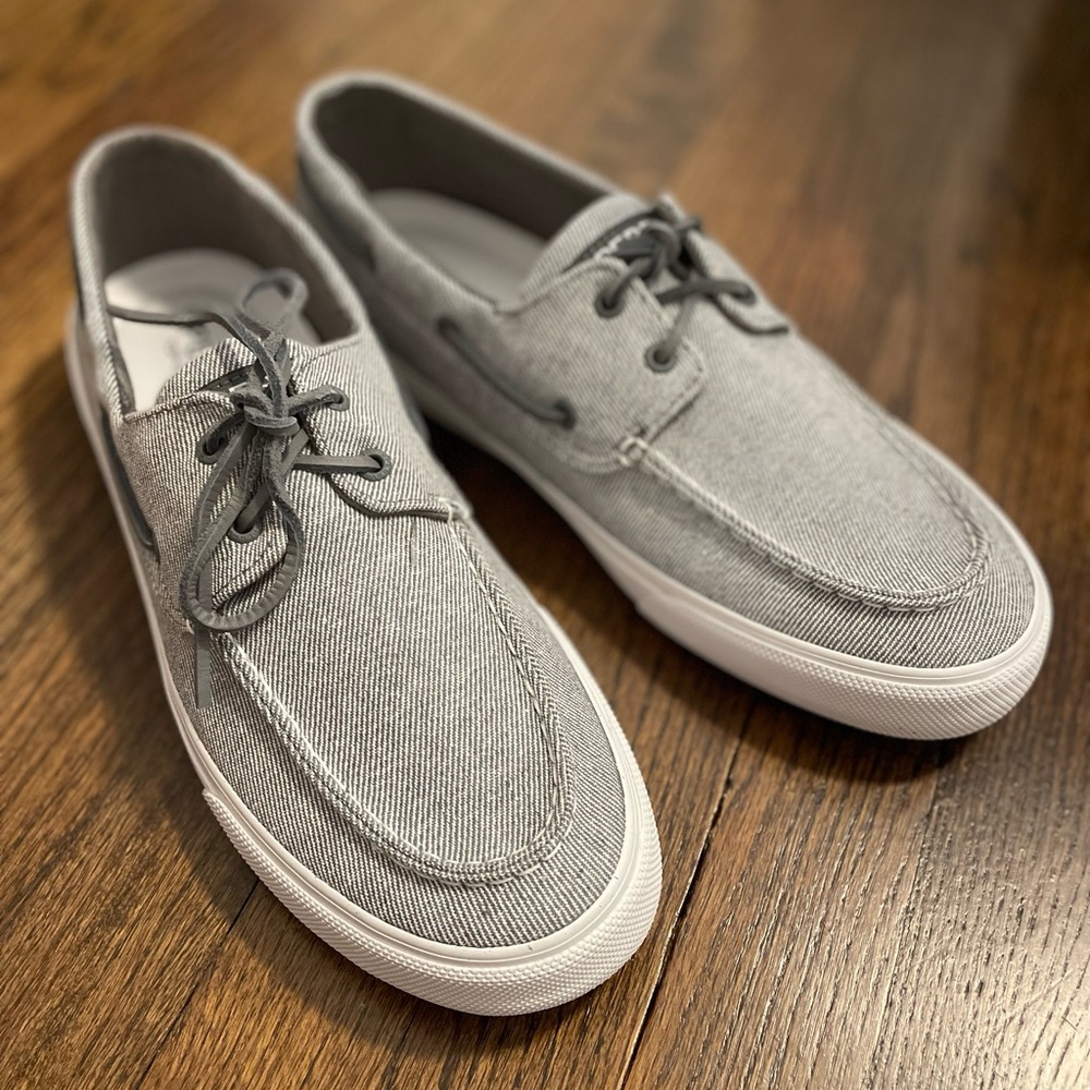 Brand New with Box- Sperry Top-Sider Bahama Washed Twill Grey Shoes